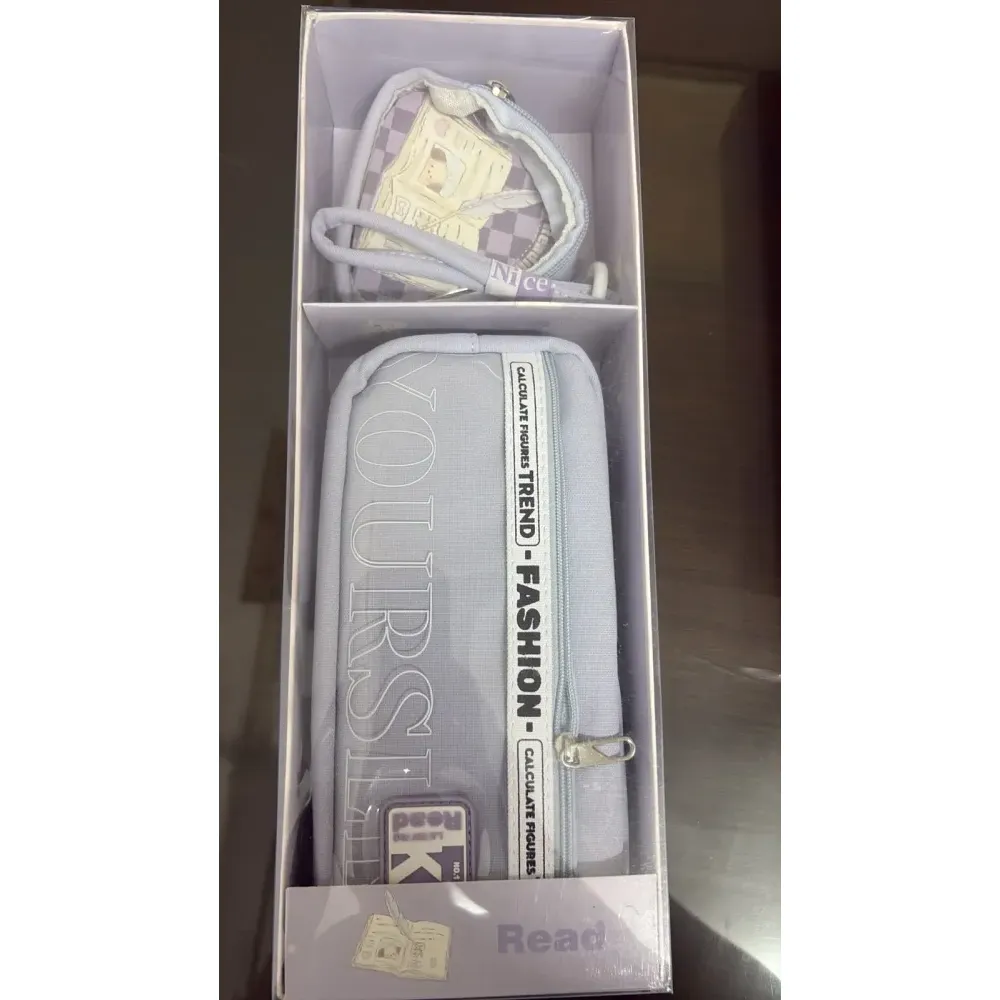 Premium Wooven Fabric Pencil Pouch with Coin Pouch ( 6045 )
